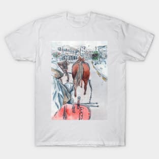 Mackinac Island Carriage Ride Watercolor T-Shirt